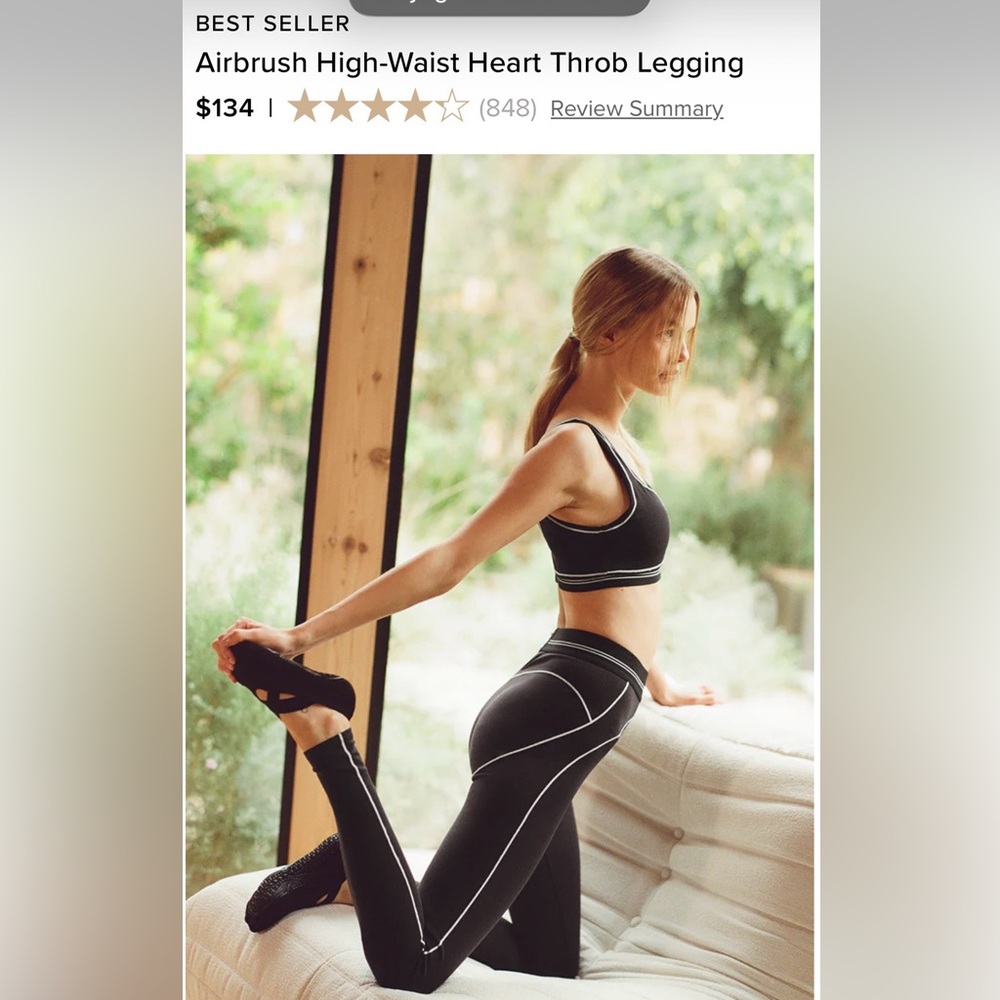 Alo heart throb full length leggings large